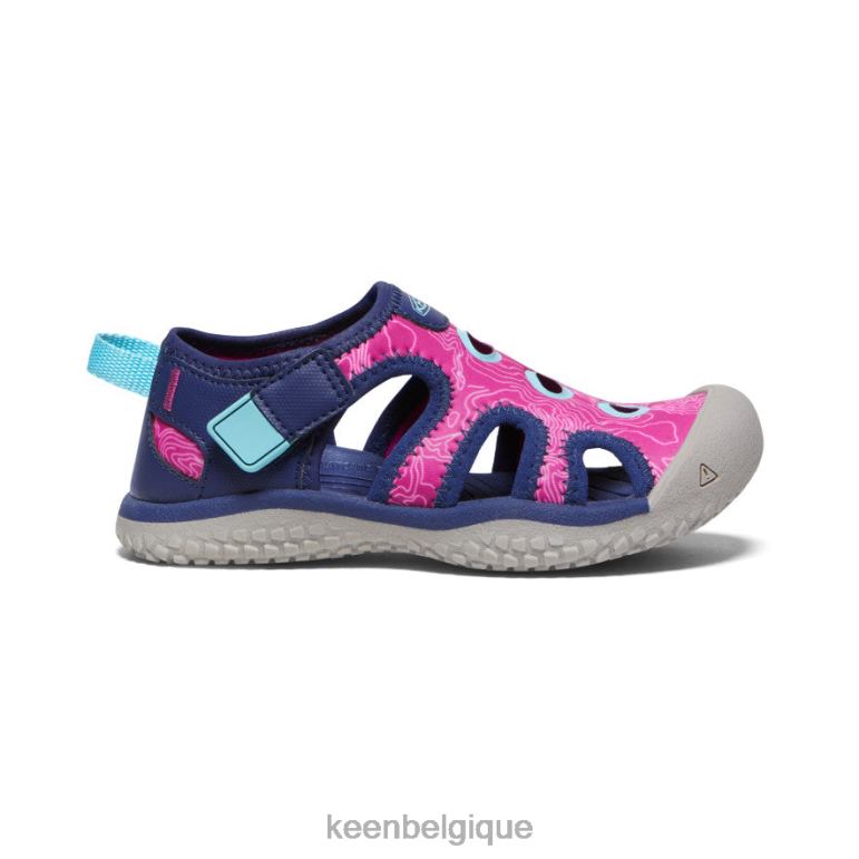 KEEN sandale en galuchat petits enfants bleu profond/fuchsia festival chaussure 80R62866